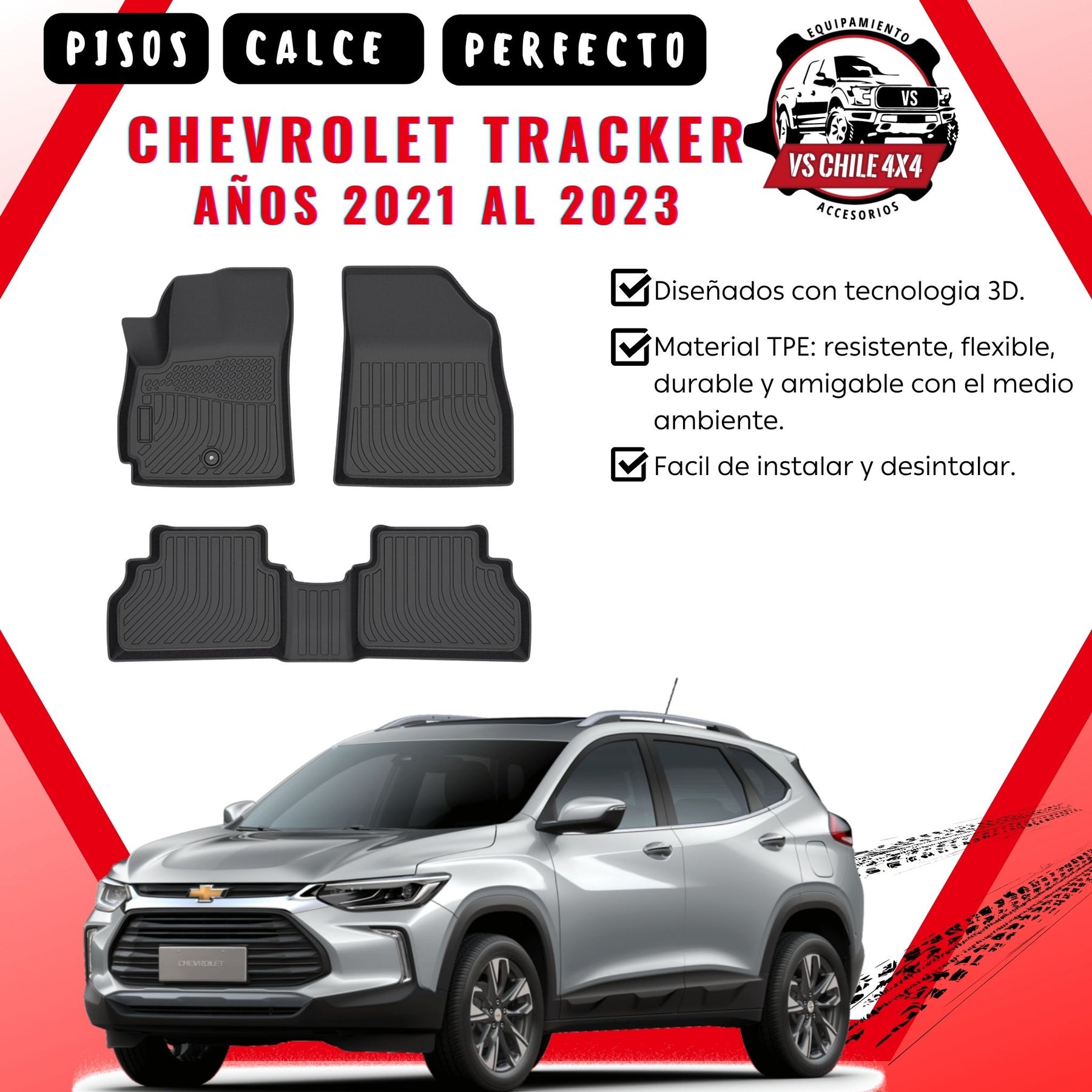 Pisos Calce Perfecto CHEVROLET TRACKER   años 2021 al 2024