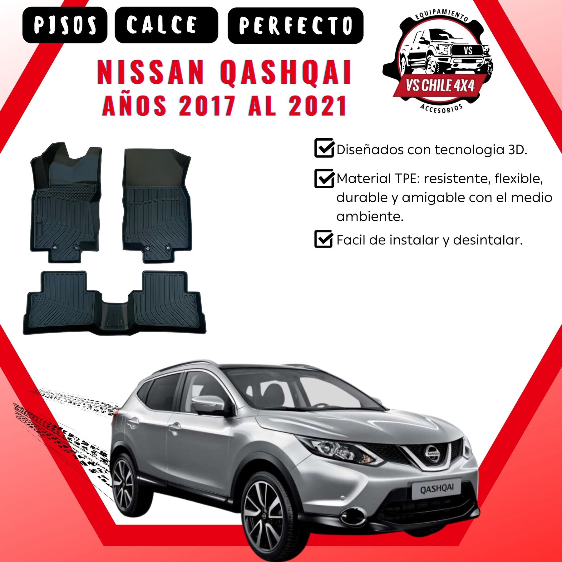 Pisos Calce Perfecto NISSAN QASHQAI   años 2017 al 2021