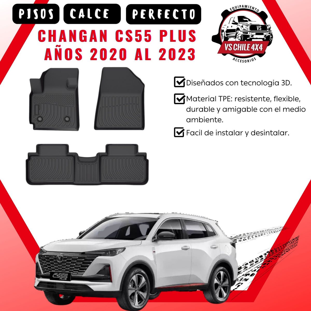 Pisos Calce Perfecto Changan CS55 PLUS años 2020 al 2023