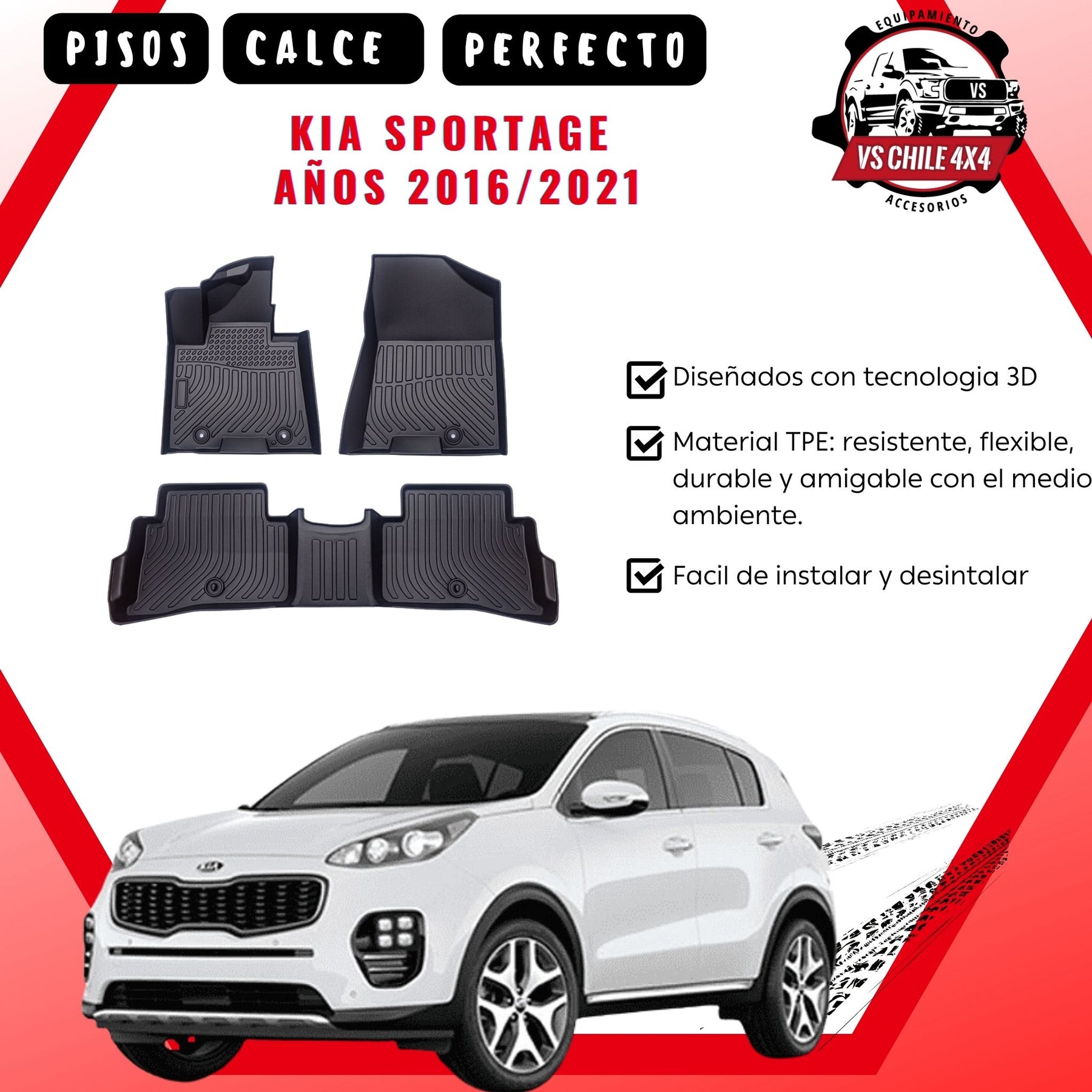 (PREVENTA) Pisos Calce Perfecto Kia Sportage 2016-2021