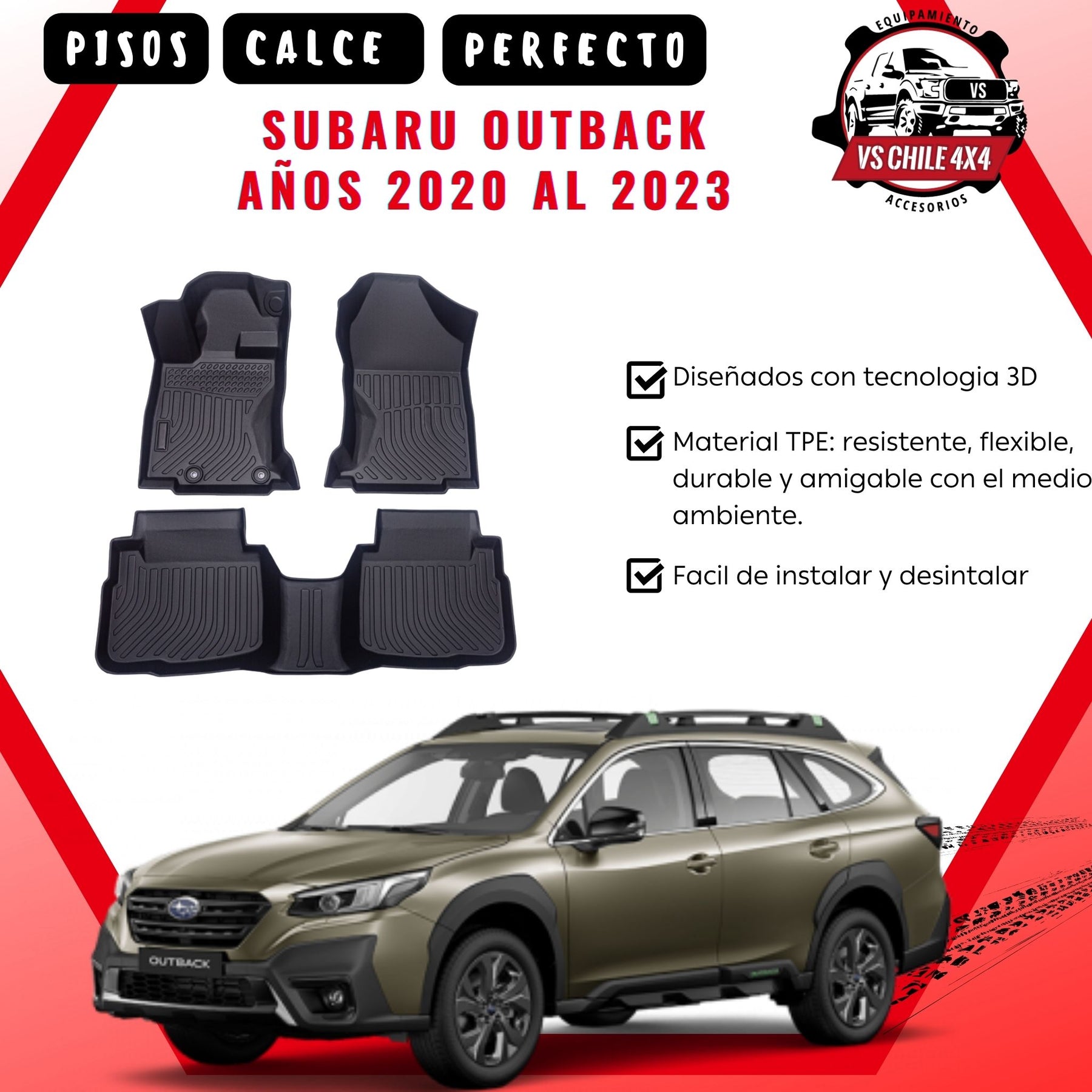 (PREVENTA) Pisos Calce Perfecto SUBARU OUTBACK 2020-2023