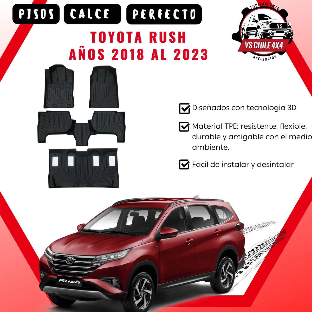 Pisos Calce Perfecto TOYOTA RUSH 2018-2023