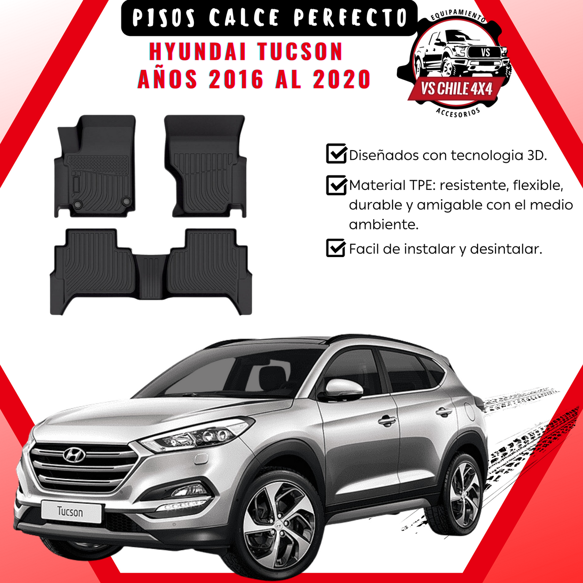 Pisos Calce Perfecto HYUNDAI TUCSON años 2016 al 2020