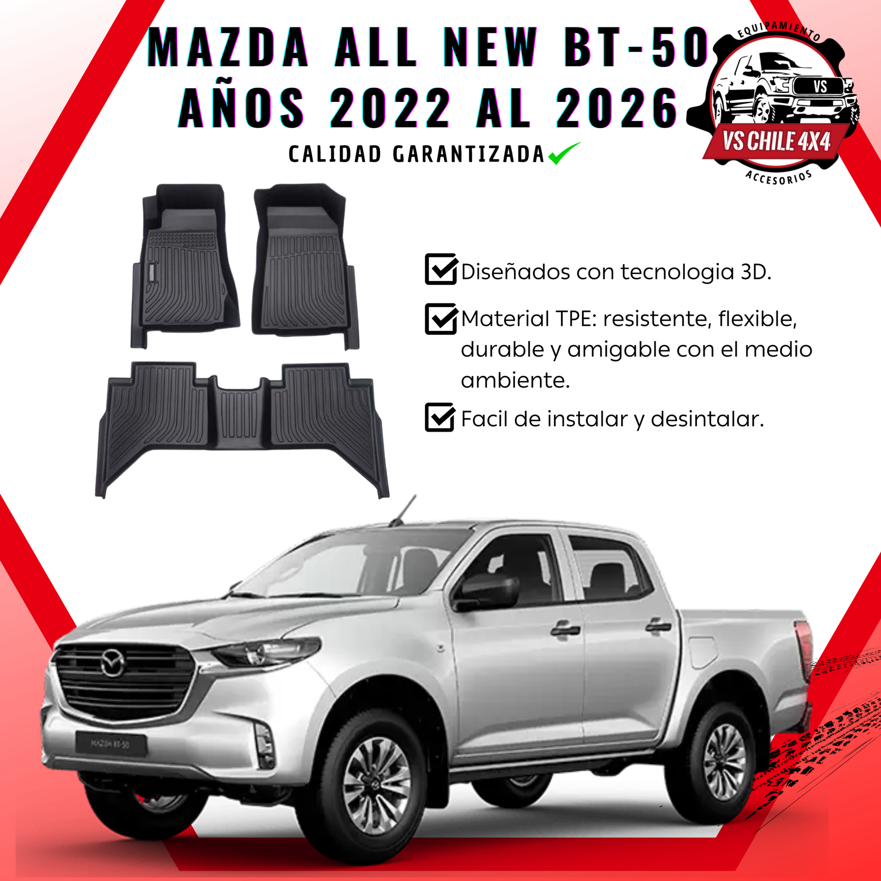 Pisos Calce Perfecto Mazda New BT-50 (2022 - 2026)