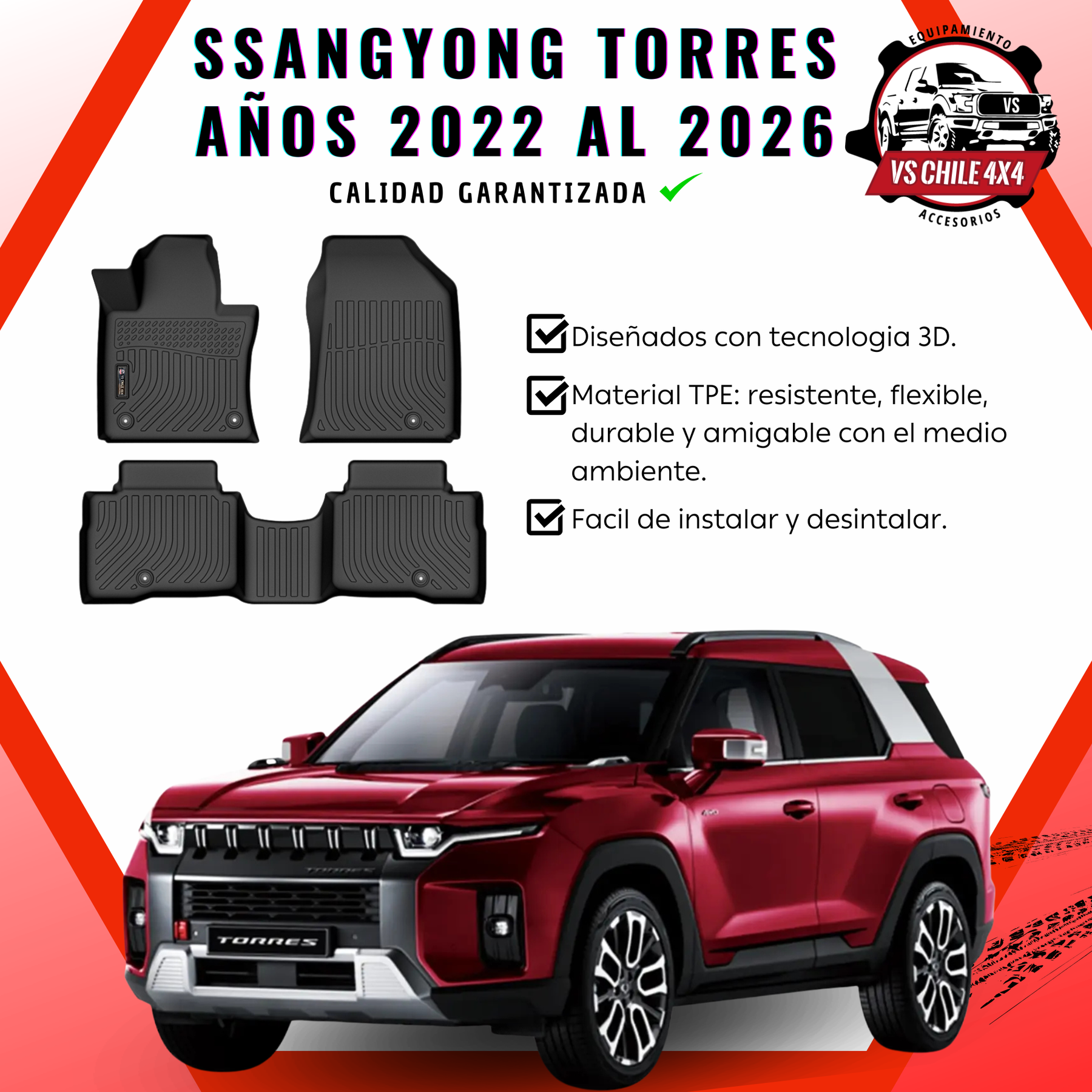 Pisos Calce Perfecto Ssangyong Torres (2022 - 2026)