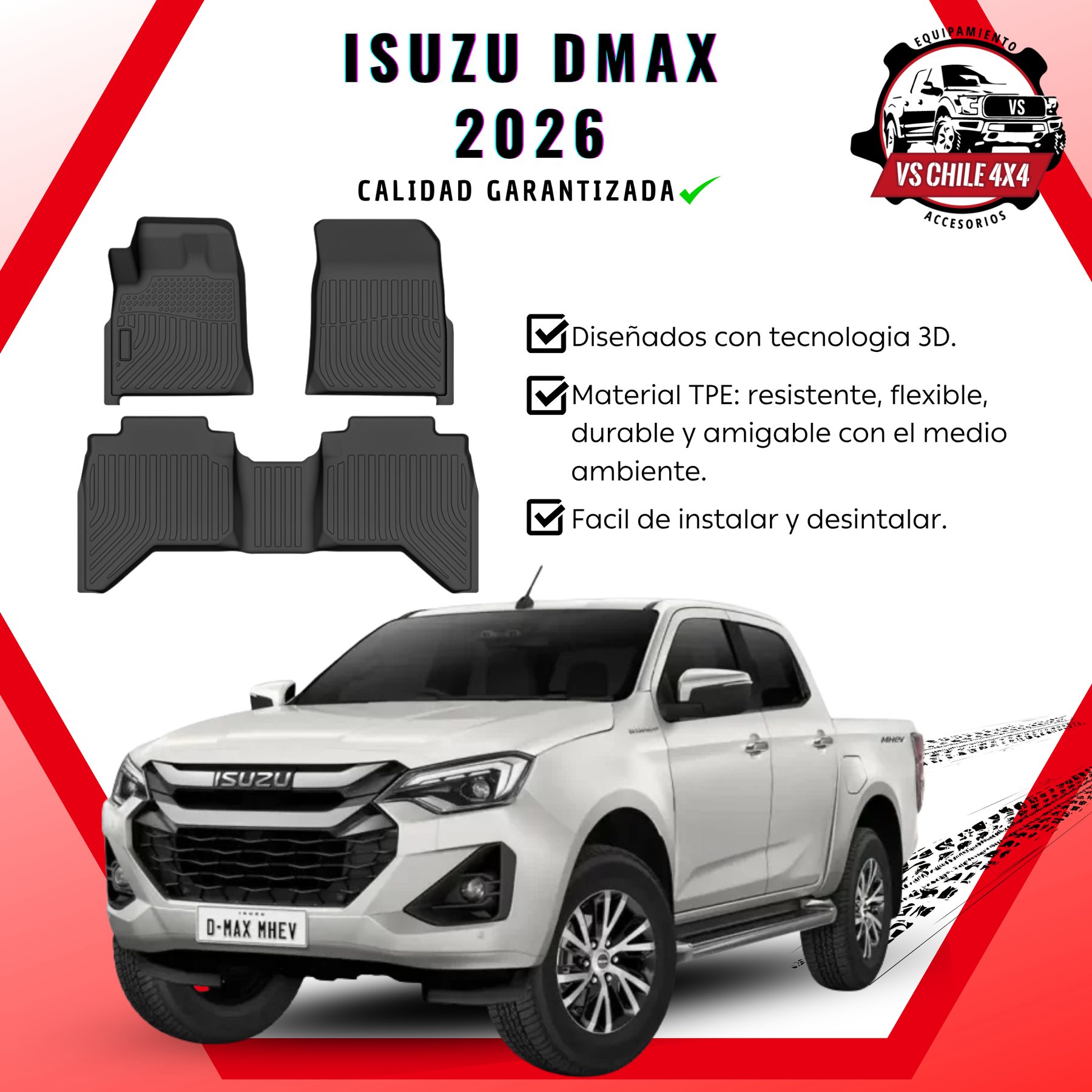 Pisos Calce Perfecto Isuzu DMAX (2026)
