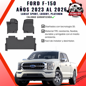 Pisos Calce Perfecto Ford F150 2023 al 2026 (LARIAT SPORT, LUXURY, PLATINUM)