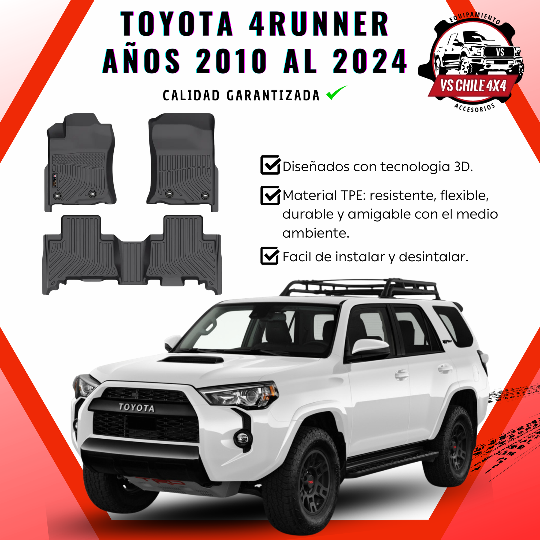 (PREVENTA) Pisos Calce Perfecto Toyota 4Runner 2010 al 2024