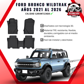 Pisos Calce Perfecto Ford Bronco Wildtrak años 2021 al 2026