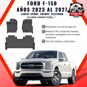 Pisos Calce Perfecto Ford F150 2023 al 2027 (LARIAT SPORT, LUXURY, PLATINUM)