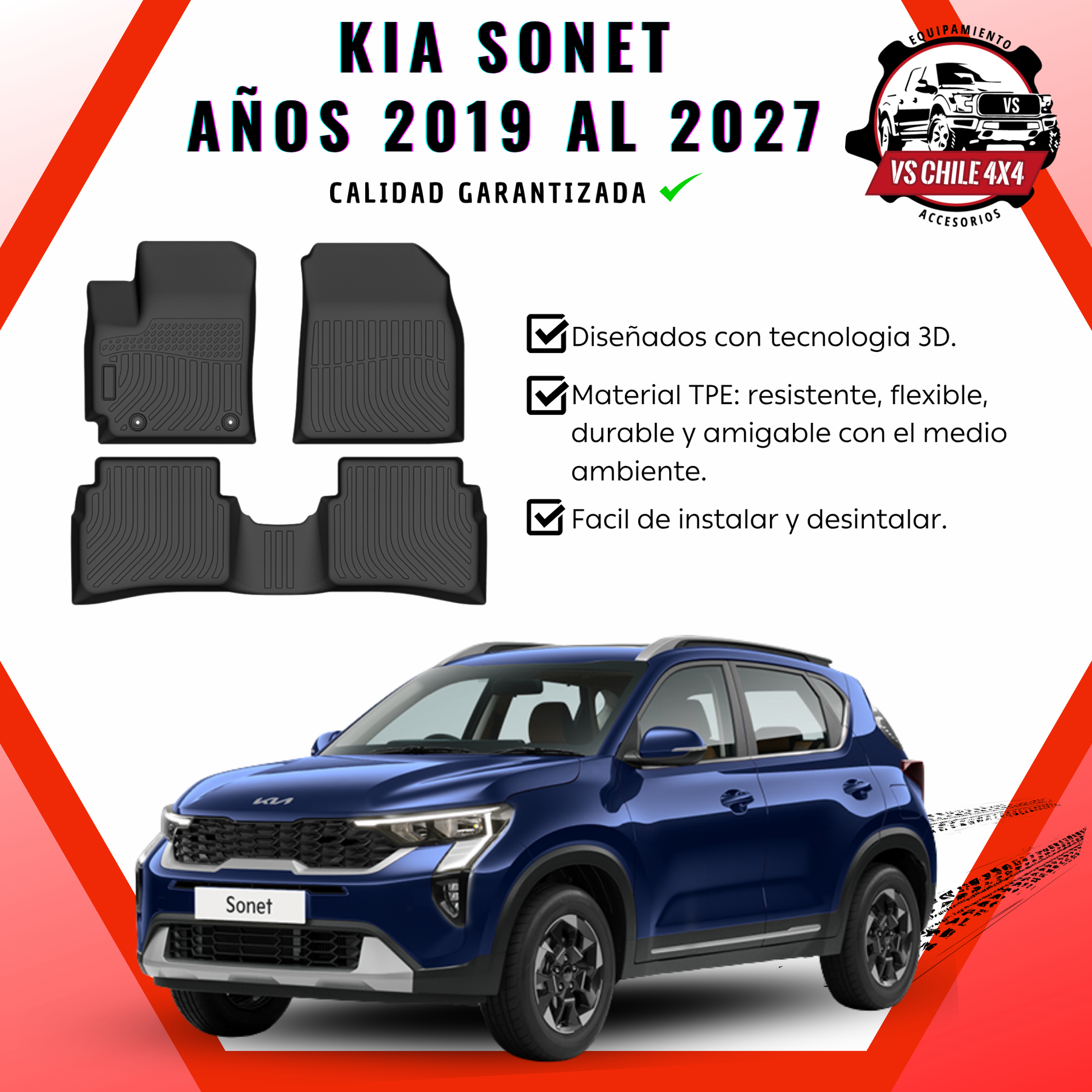 Pisos Calce Perfecto Kia Sonet (2019 - 2027)