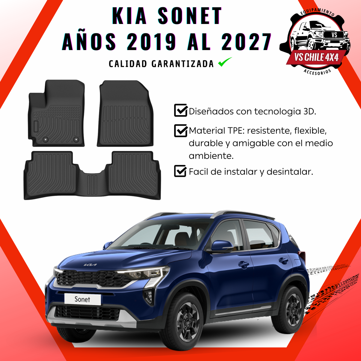 Pisos Calce Perfecto Kia Sonet (2019 - 2027)