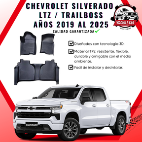 Pisos Calce Perfecto Chevrolet Silverado LTZ/TRAILBOSS 2019 al 2025