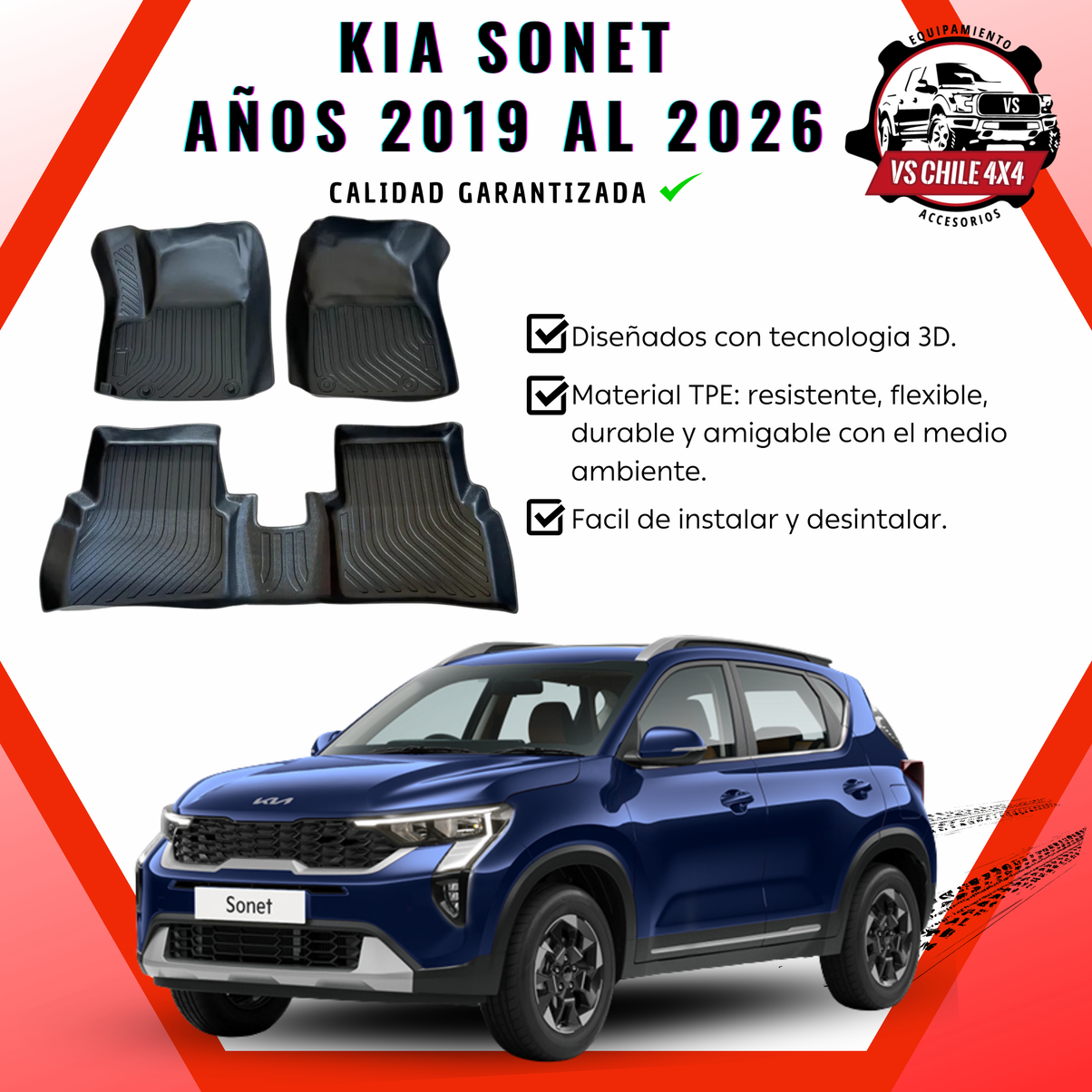 Pisos Calce Perfecto Kia Sonet (2019 - 2026)