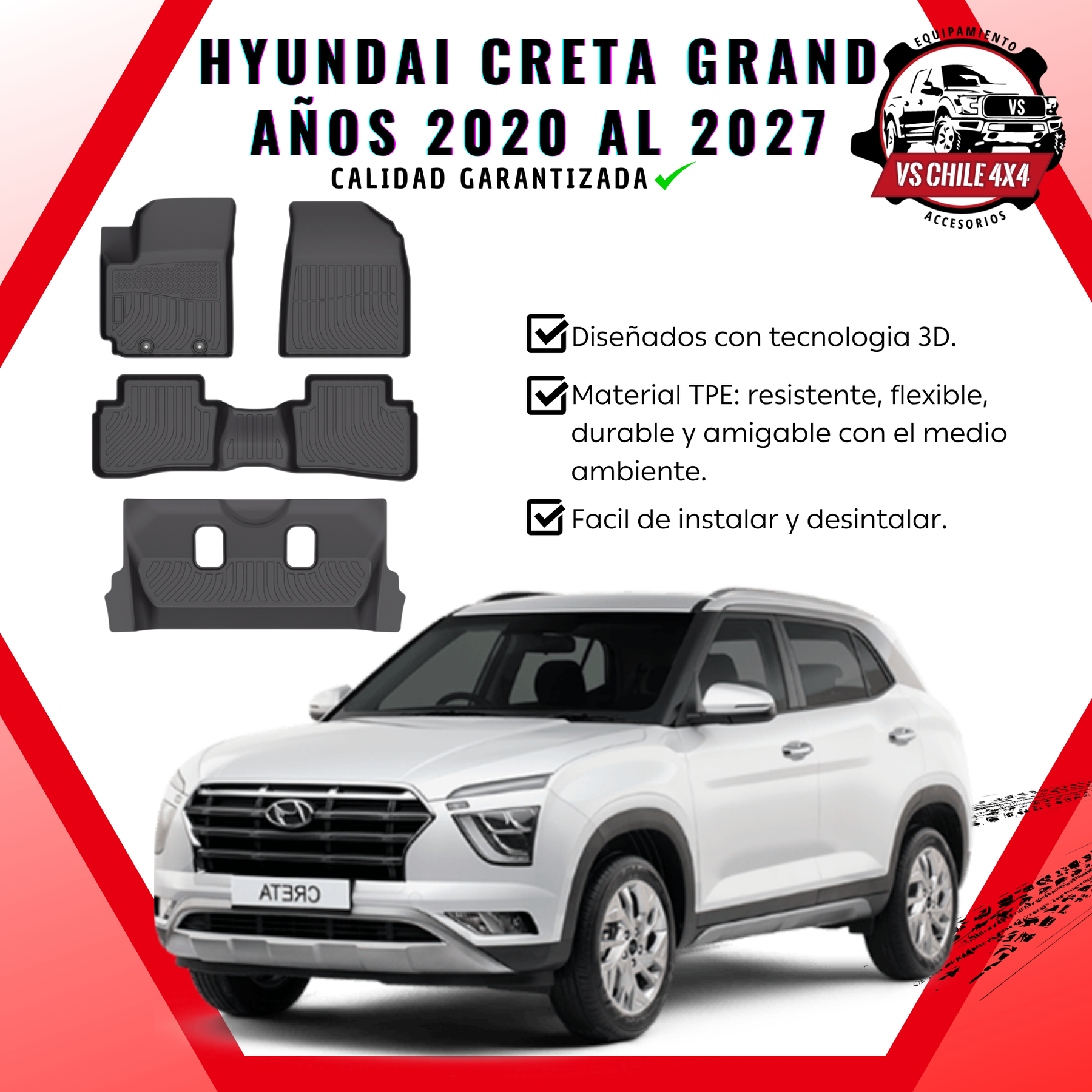 Pisos Calce Perfecto Hyundai Creta Grand 2020 al 2027