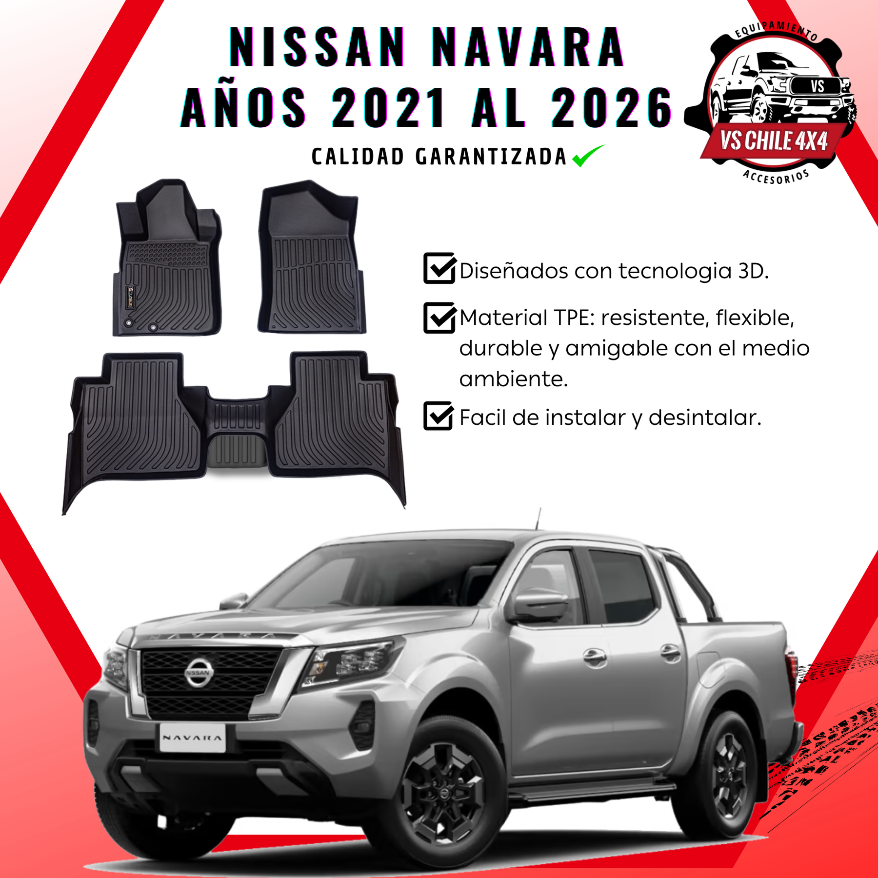 Pisos Calce Perfecto NISSAN NAVARA años 2021 al 2026