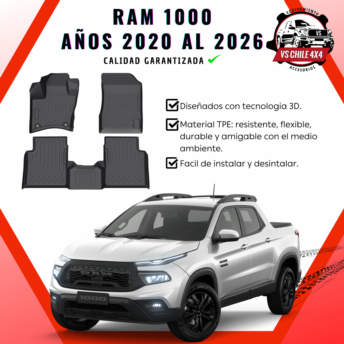 Pisos Calce Perfecto RAM 1000 (2020 - 2026)