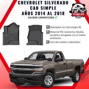 (PREVENTA) Pisos Calce Perfecto Chevrolet Silverado cabina simple 2014 al 2018