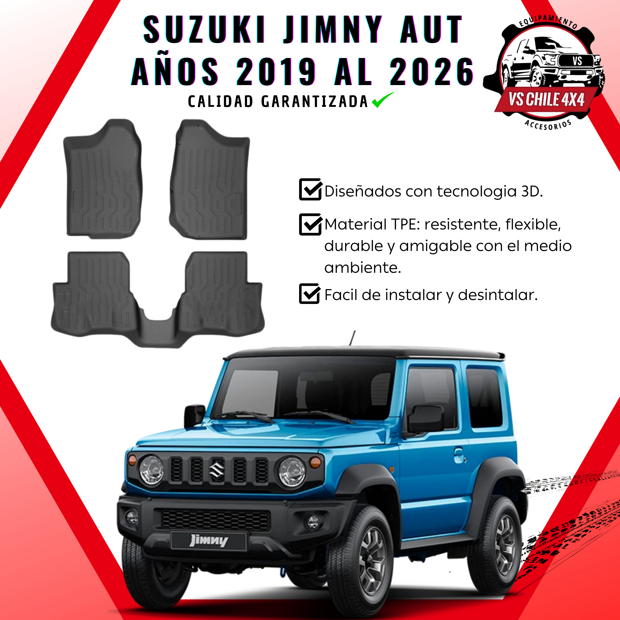 Pisos Calce Perfecto Suzuki Jimny Automatico 3 Puertas 2019 al 2026