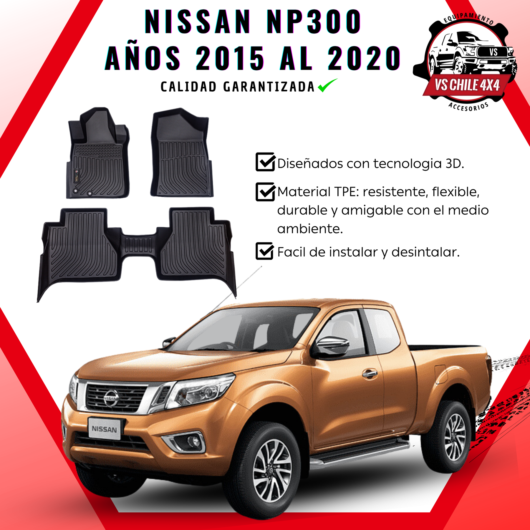 Pisos Calce Perfecto NISSAN NP300 años 2015 al 2020