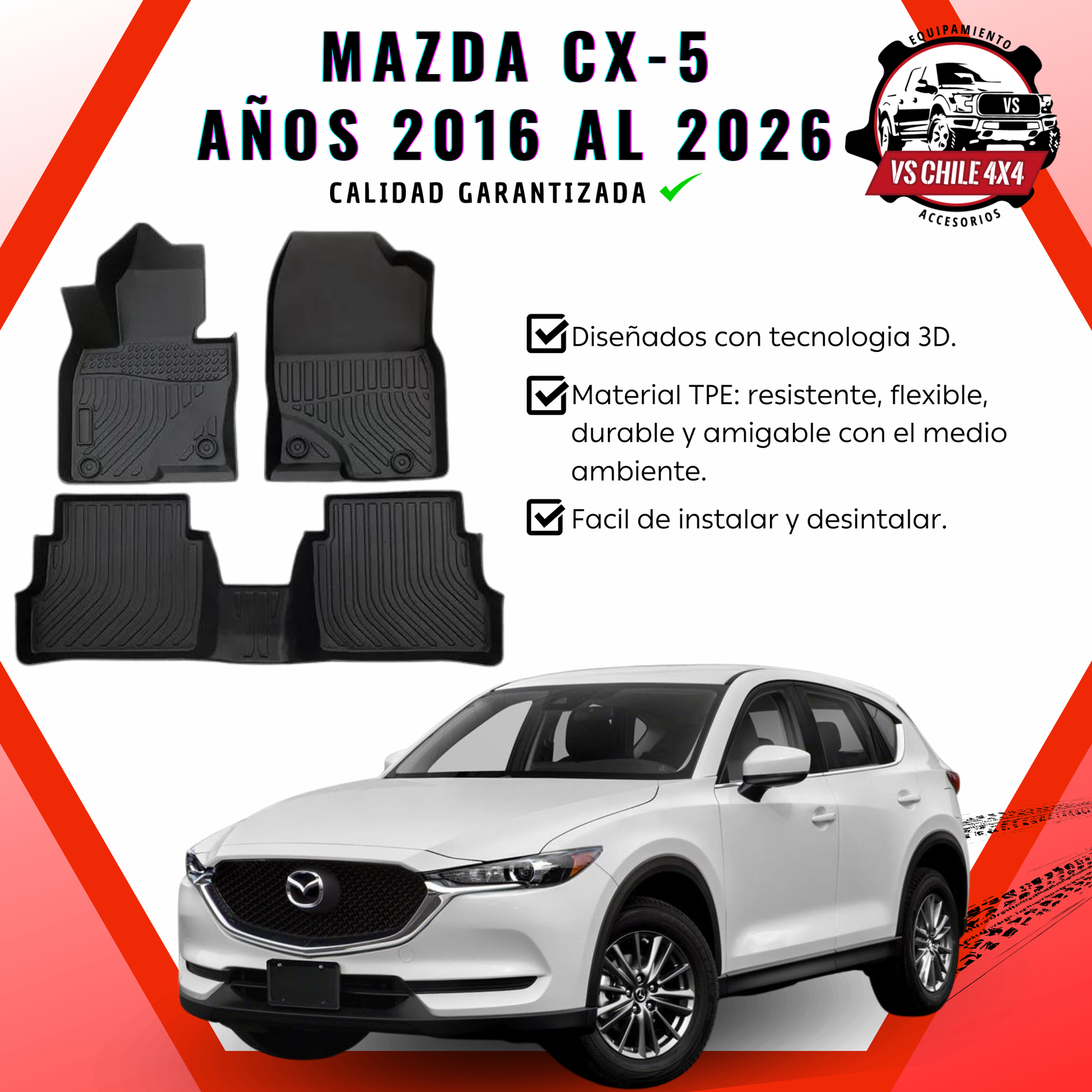 Pisos Calce Perfecto Mazda CX-5 / CX5 (2016 - 2026)