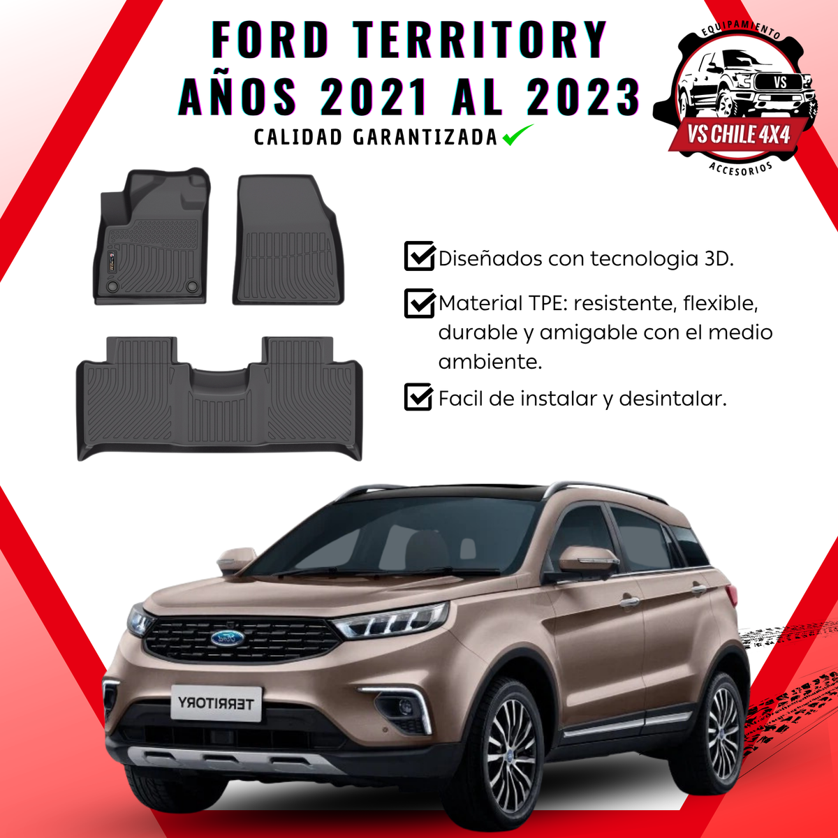 Pisos Calce Perfecto FORD TERRITORY años 2021 al 2023