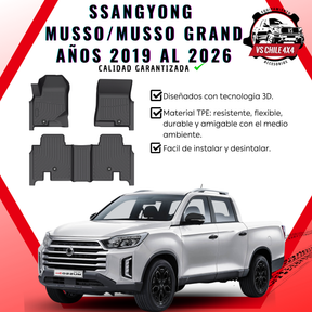 Pisos Calce Perfecto SsangYong Musso / Musso Grand 2019 al 2026