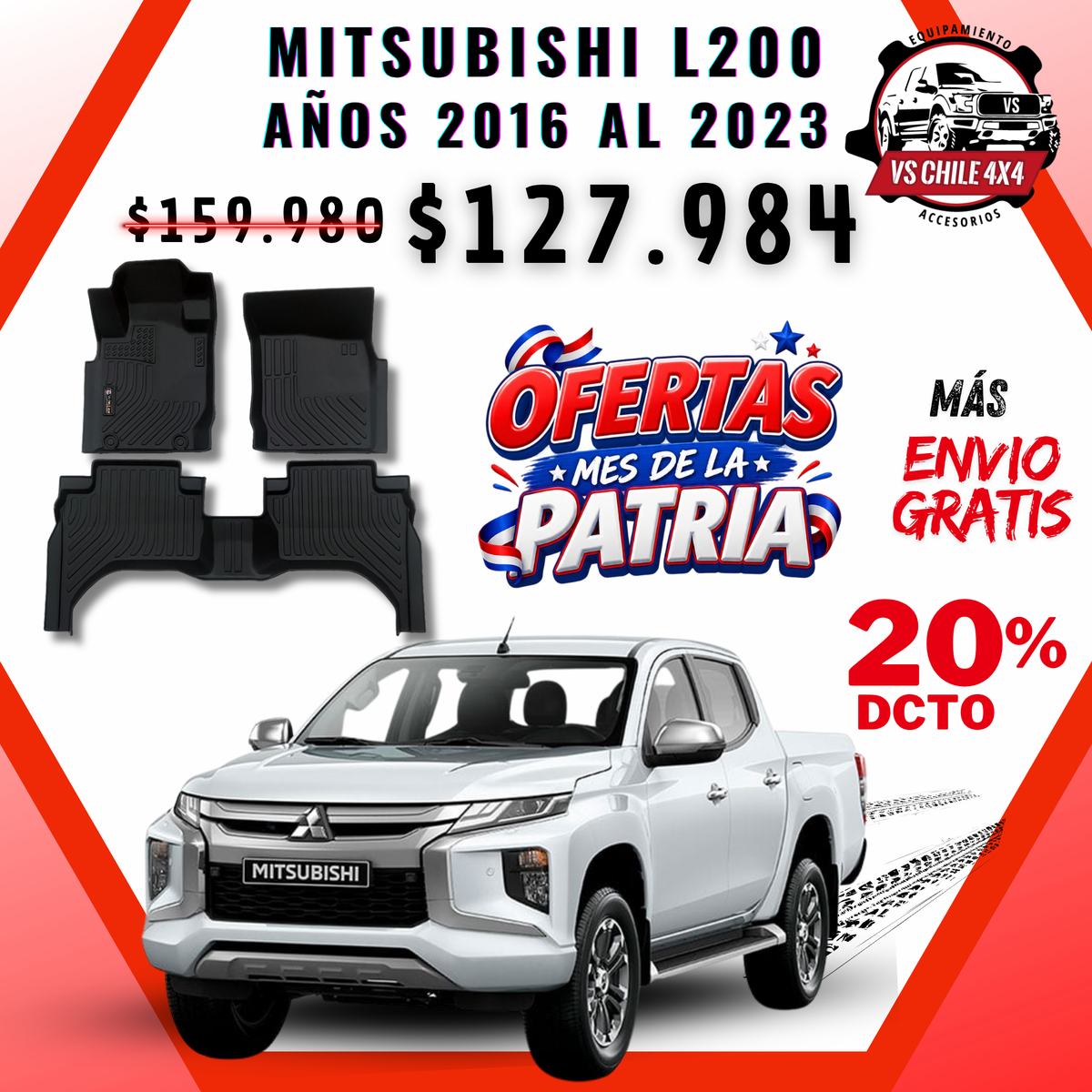 Pisos Calce Perfecto L200 WORK/TRITON / DAKAR años 2016 al 2023
