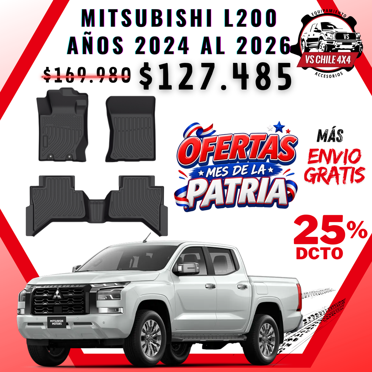 Pisos Calce Perfecto Mitsubishi L200 Doble Cabina (2024 - 2026)