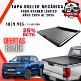 Tapa Roller Mecánica Ford Ranger LIMITED 2024 - 2026