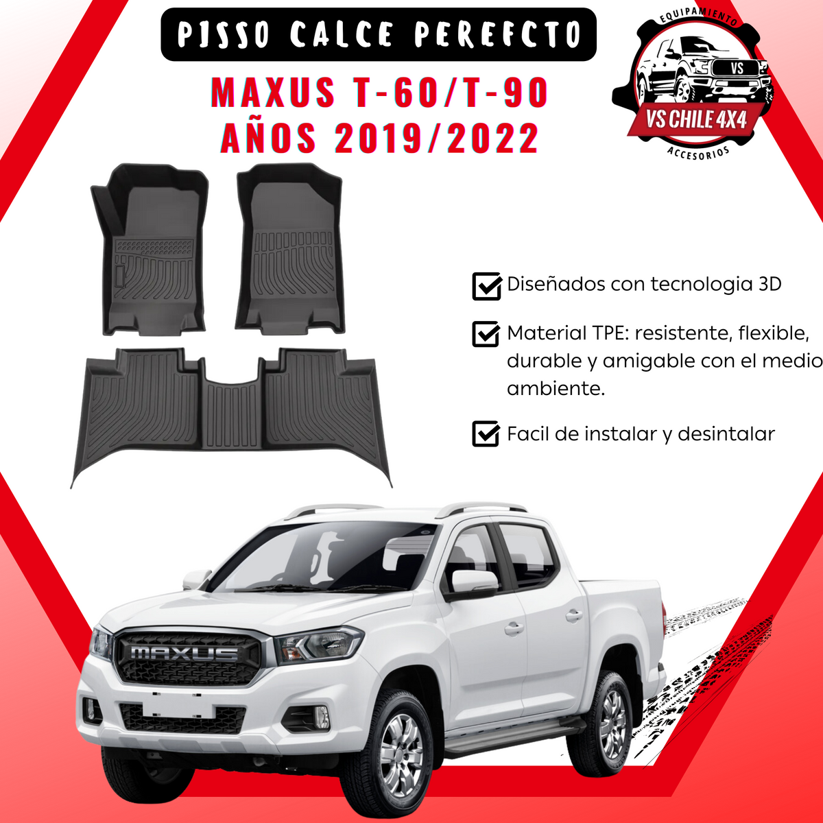 Pisos Calce Perfecto Maxus T60 T-60 / T-90 años 2019 al 2022