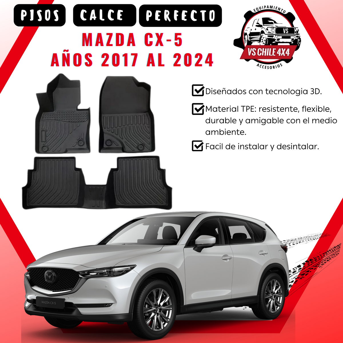 Pisos Calce Perfecto MAZDA CX-5 años 2017 al 2024