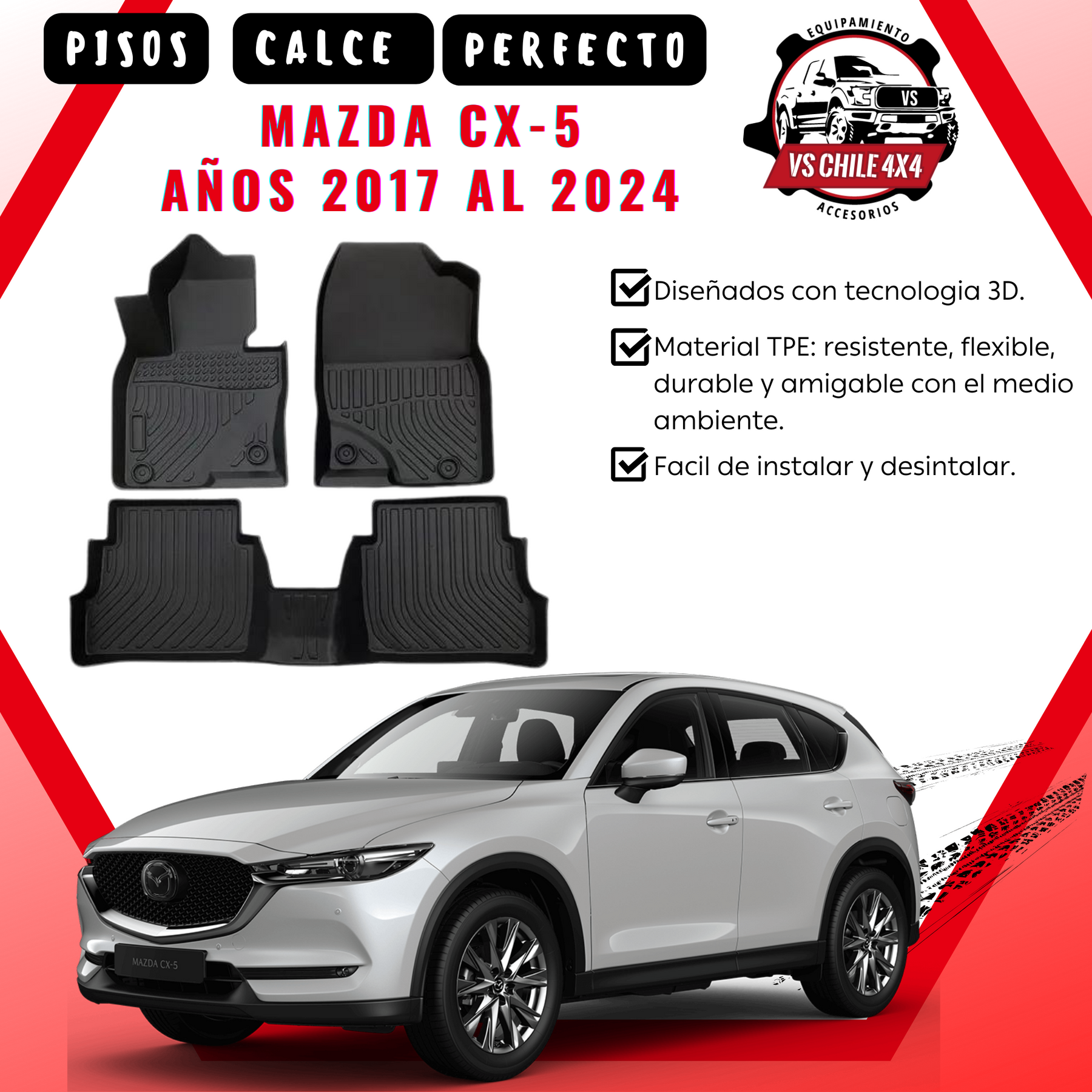 Pisos Calce Perfecto MAZDA CX-5 años 2017 al 2024