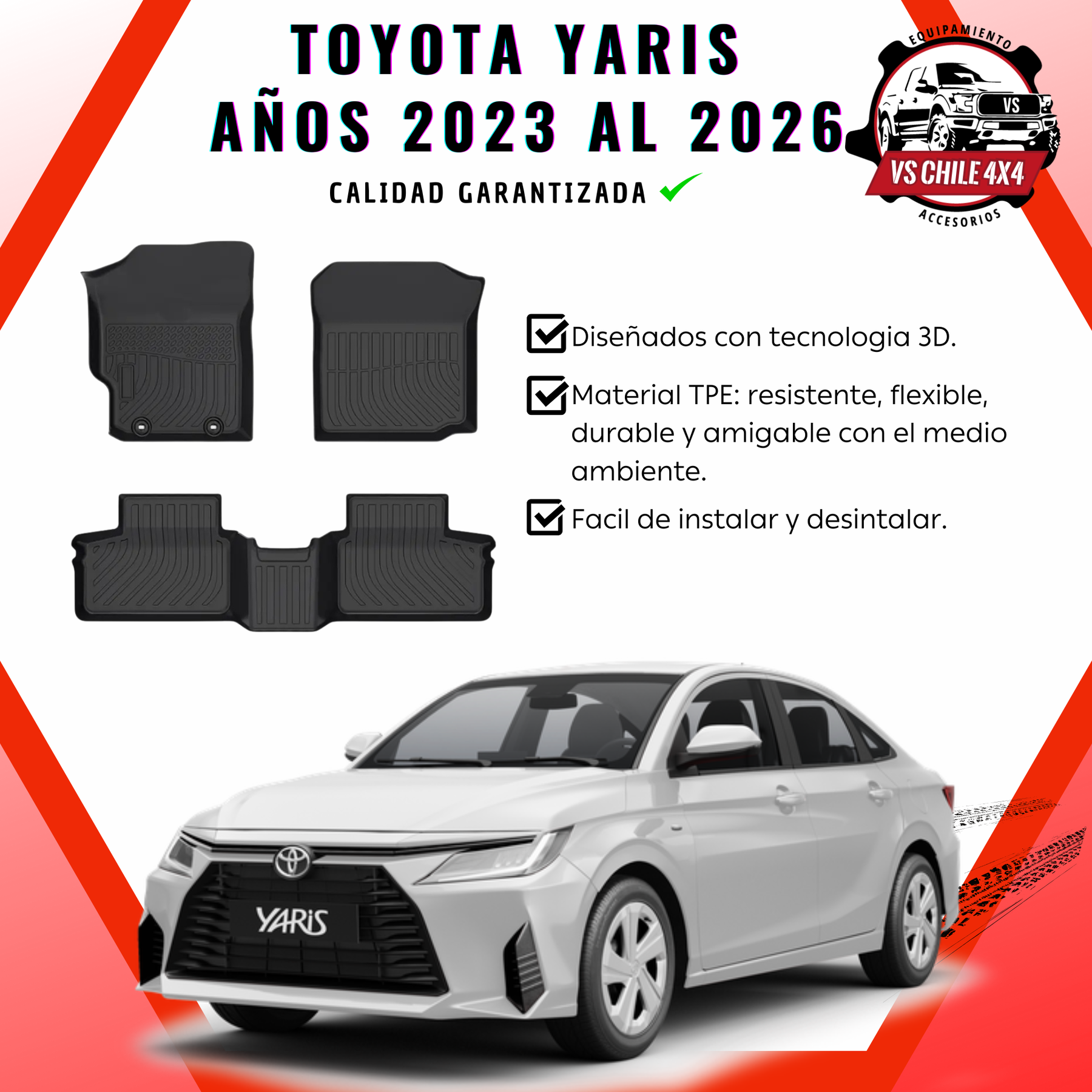 Pisos Calce Perfecto Toyota Yaris (2023 - 2026)