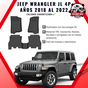 Pisos Calce Perfecto JEEP Wrangler JL años 2018 al 2022