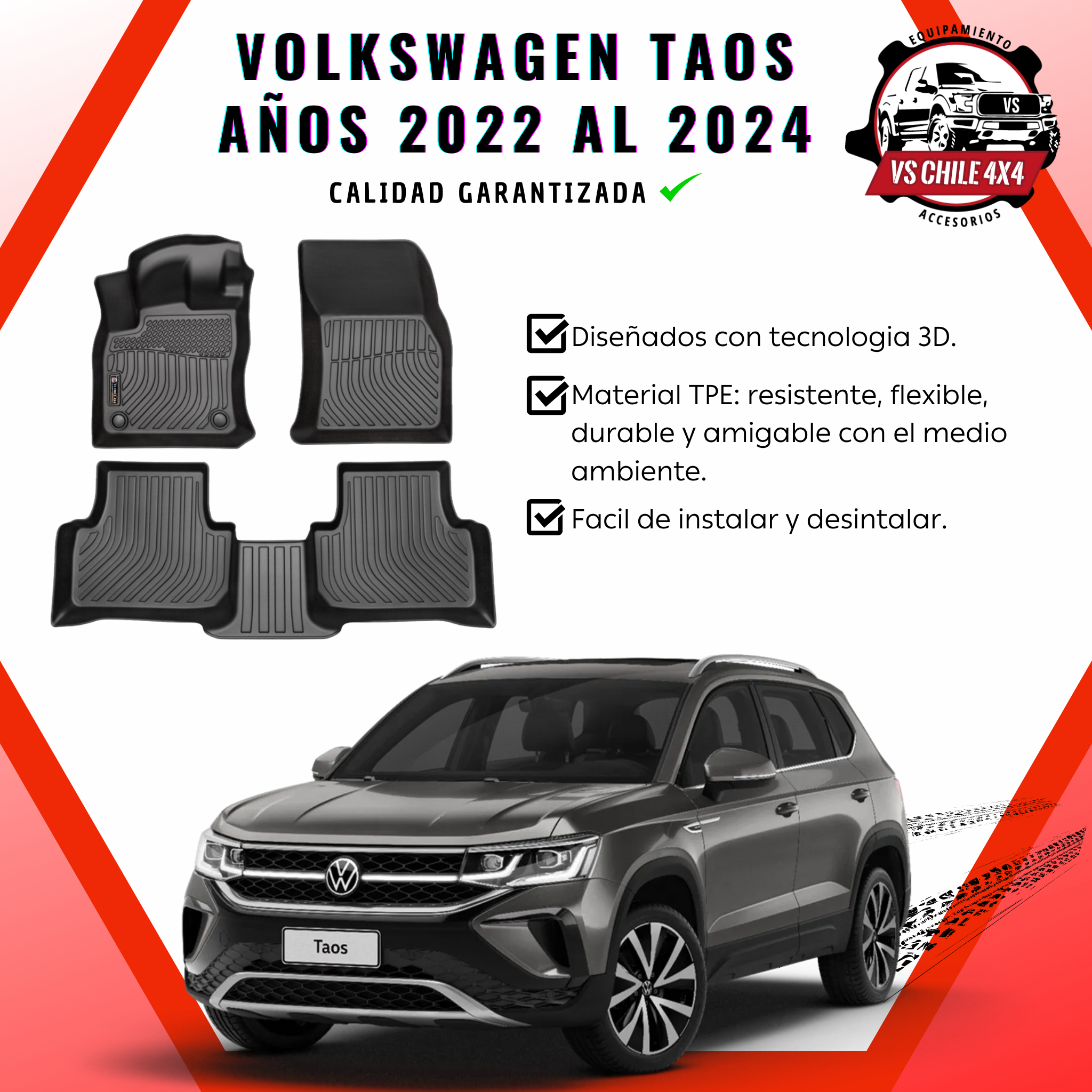 Pisos Calce Perfecto VOLKSWAGEN TAOS (2022 - 2024)