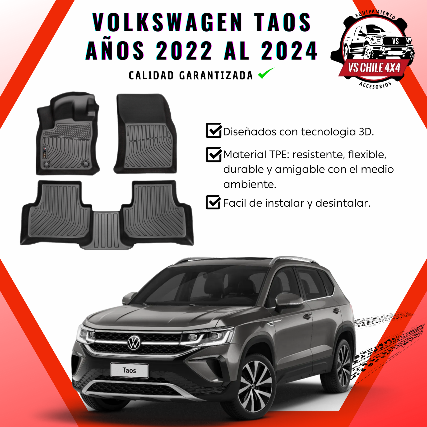 Pisos Calce Perfecto VOLKSWAGEN TAOS (2022 - 2024)