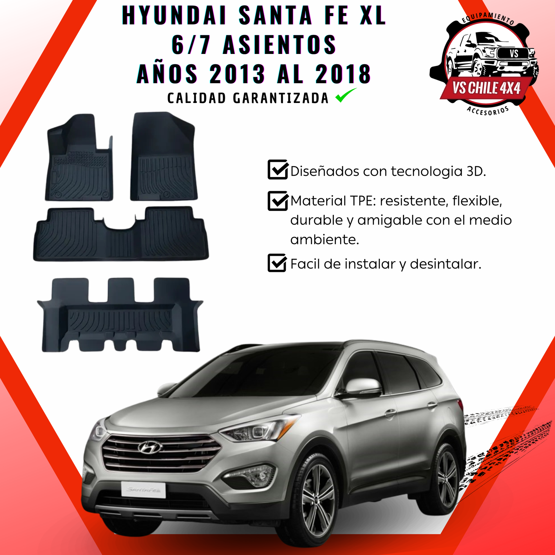 Pisos Calce Perfecto HYUNDAI SANTA FE (2013 - 2018)