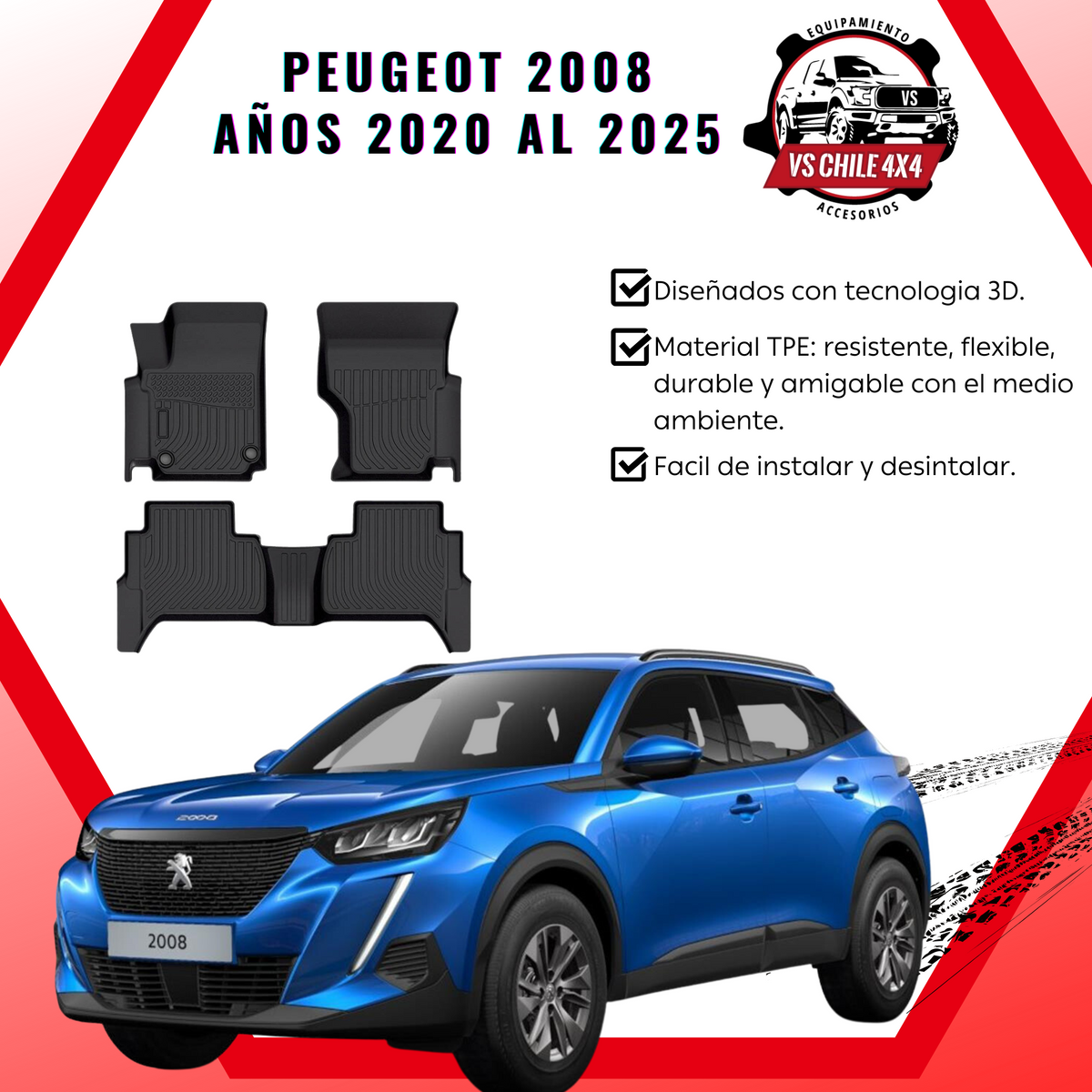 Pisos Calce Perfecto PEUGEOT 2008 años 2020 al 2025