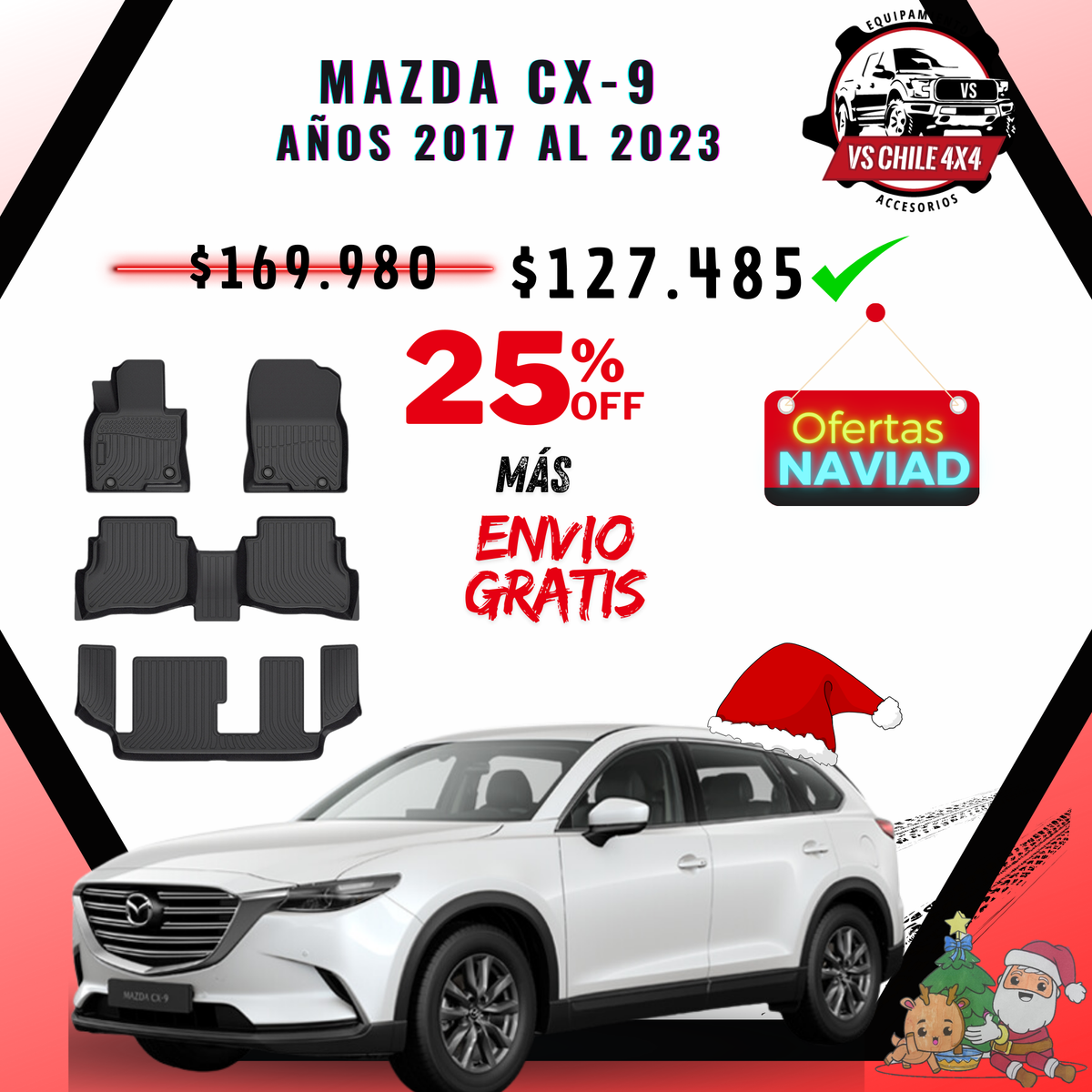 Pisos Calce Perfecto MAZDA CX-9 años 2017 al 2023