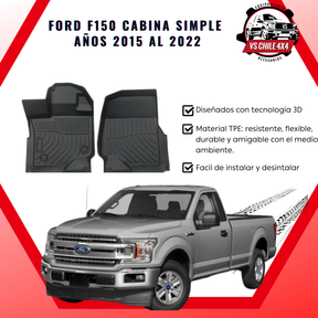 Pisos Calce Perfecto Ford f150 Cabina Simple años 2015 al 2022