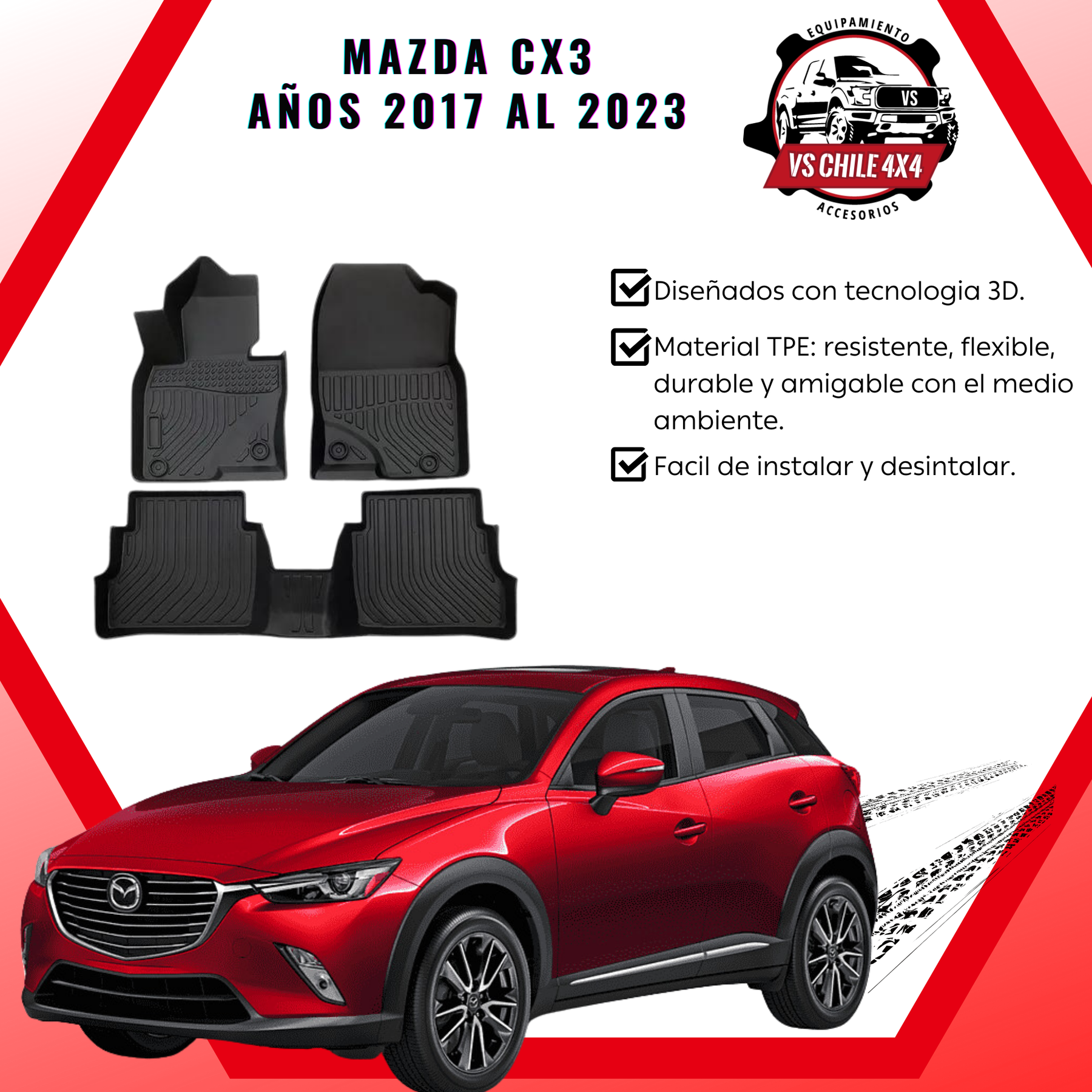 Pisos Calce Perfecto Mazda cx-3 cx3  años 2017 al 2022