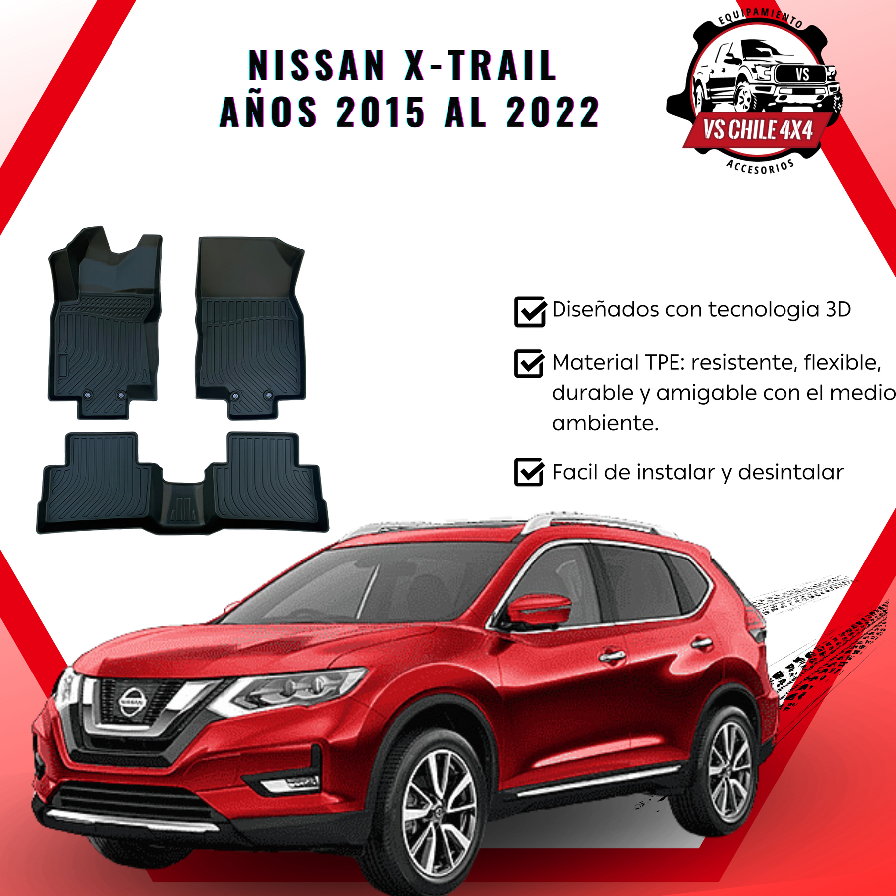 Pisos Calce Perfecto NISSAN XTRAIL X-TRAIL  años 2015 al 2022