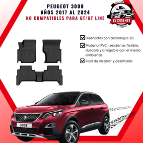 Pisos Calce Perfecto PEUGEOT 3008 años 2017 al 2024 NO COMPATIBLE PARA GT / GTLINE