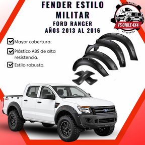 Fender / Fangueras estilo militar para Ford Ranger años 2013 al 2016