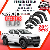 Fender / Fangueras estilo militar para Ford Ranger años 2013 al 2016