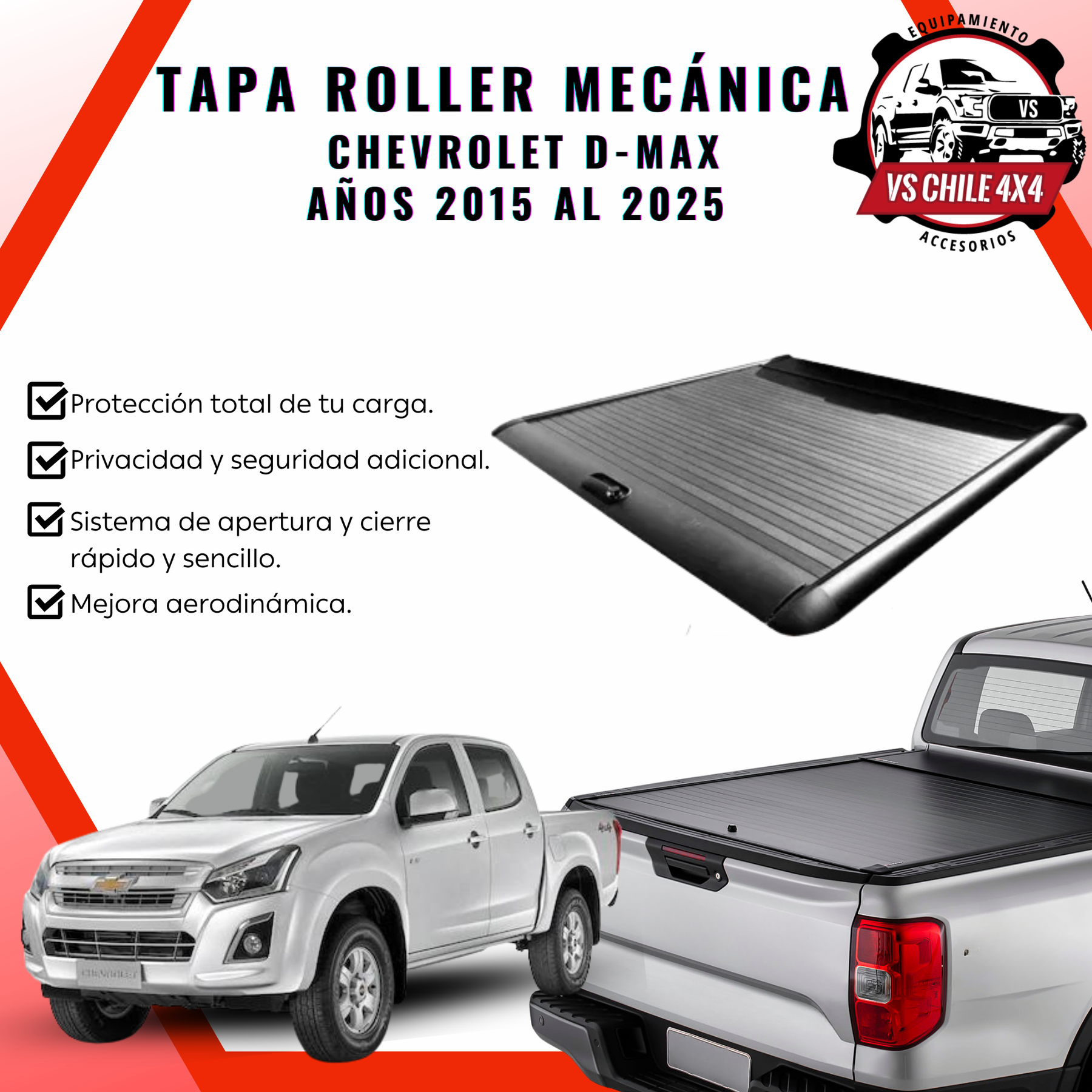Tapa Roller Mecánica Chevrolet D- MAX 2015 - 2025