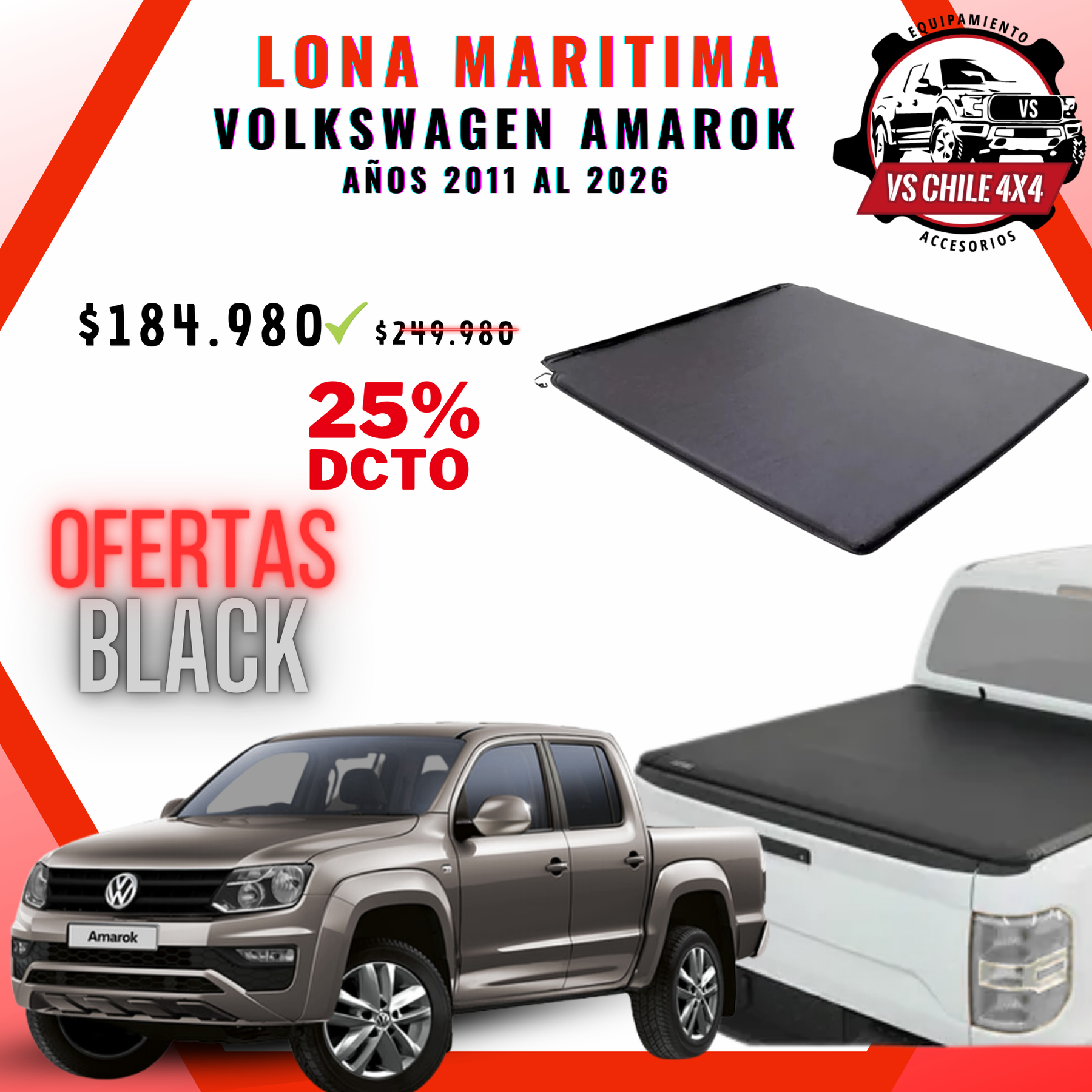 Lona Marítima Volkswagen Amarok Doble Cabina 2011–2026