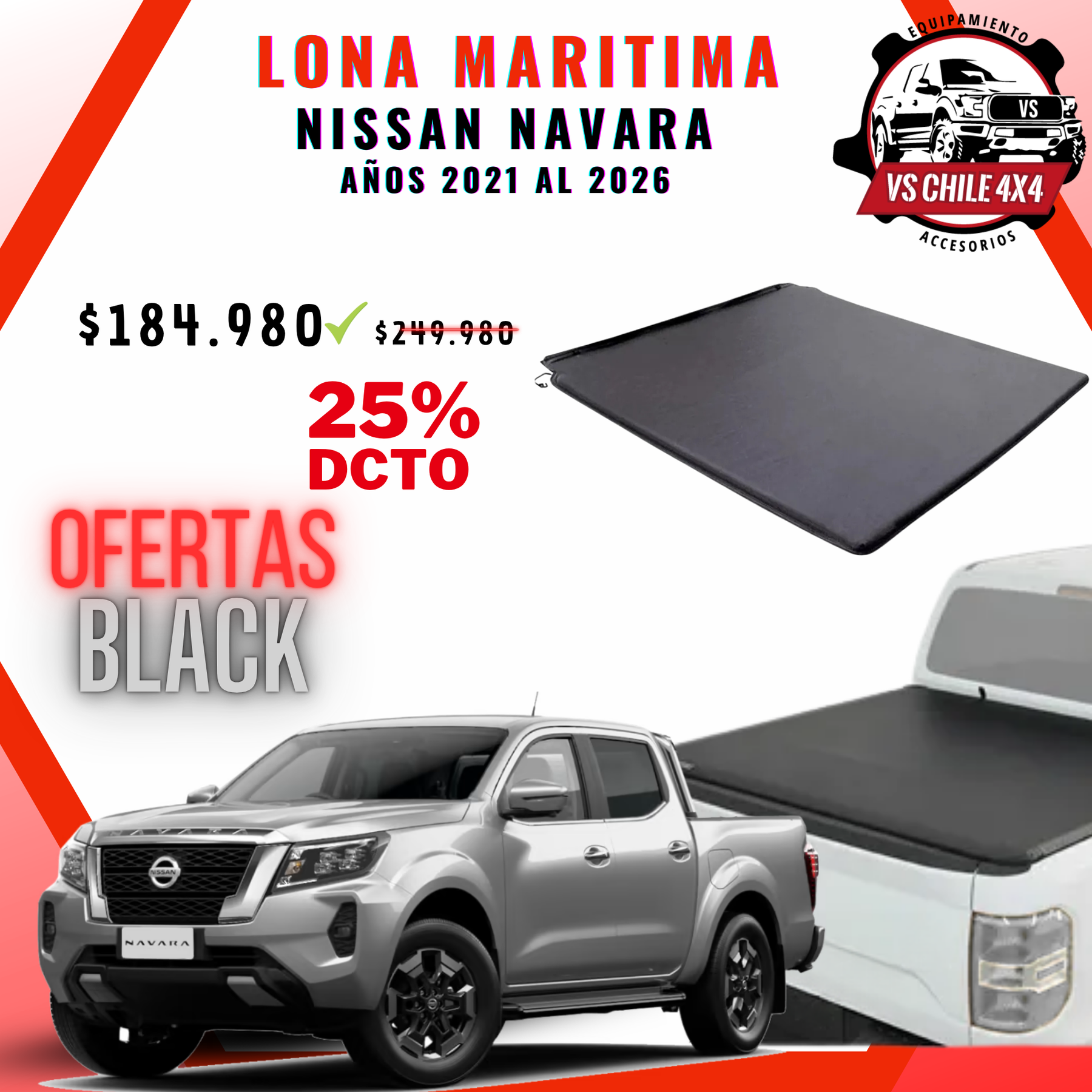 Lona Marítima Nissan Navara Doble Cabina 2021–2026
