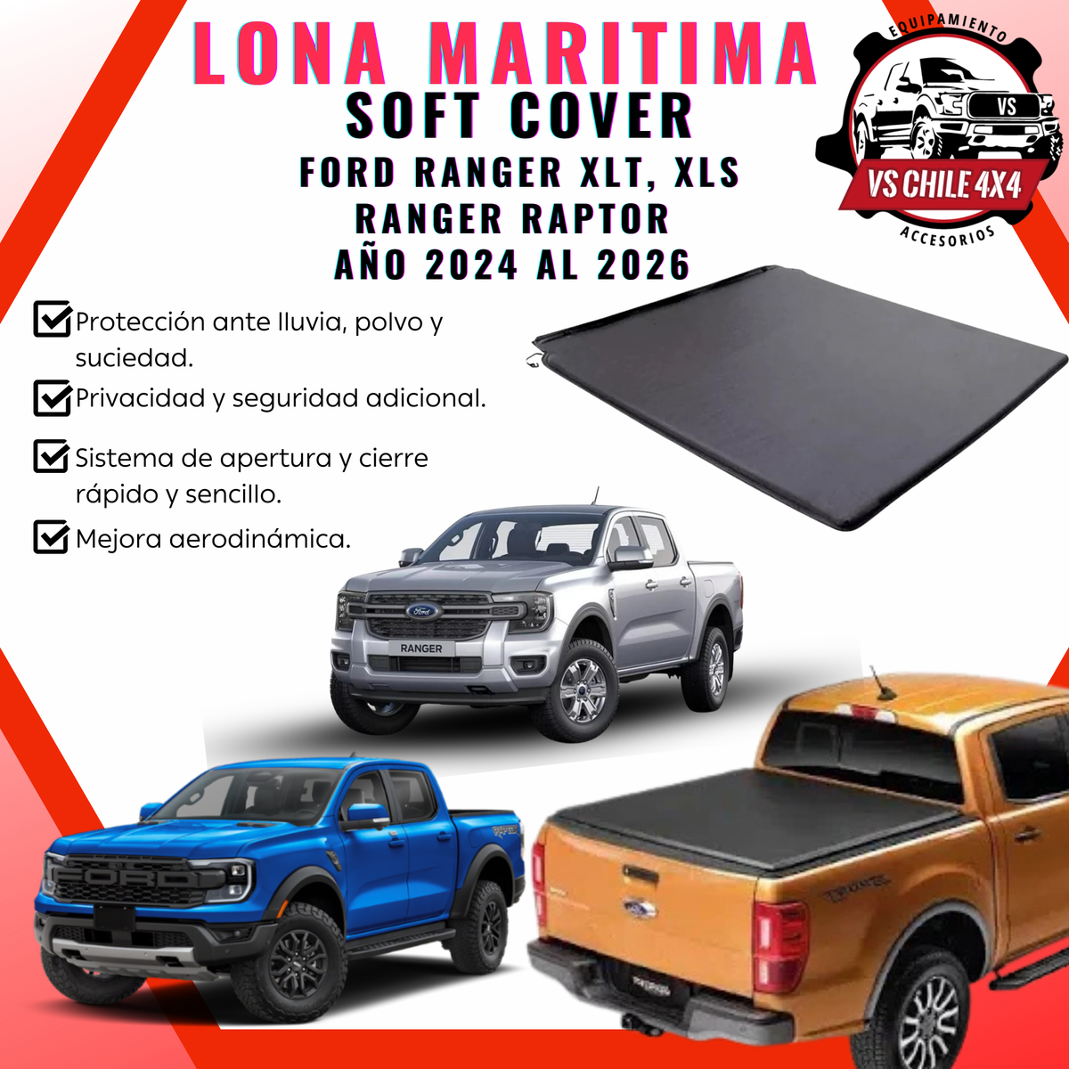 Lona Marítima Ford Ranger / Ranger Raptor años 2024–2026